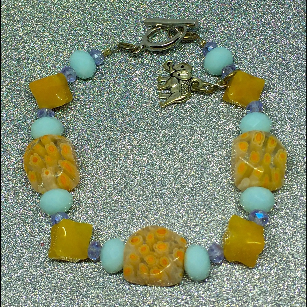 Quartz and murano bracelet